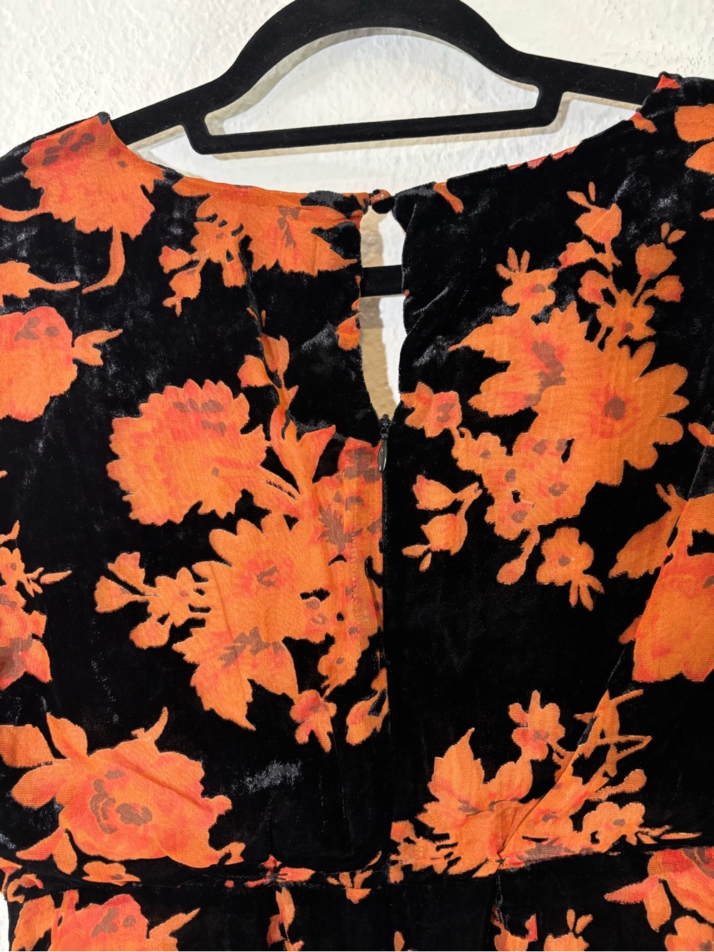 Lulus A Touch of Magic Black Floral Print Velvet Mini Dress Size Small - Picture 13 of 16